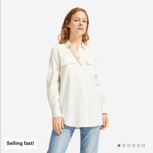 Everlane - Washable Silk Relaxed Shirt in Bone